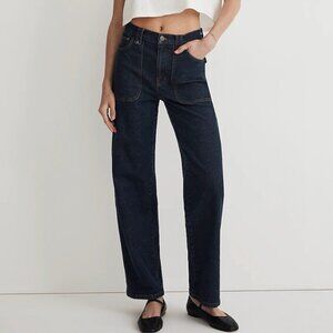 Madewell The Perfect Vintage Wide-Leg Jean - Dark Wash, Patch Pocket